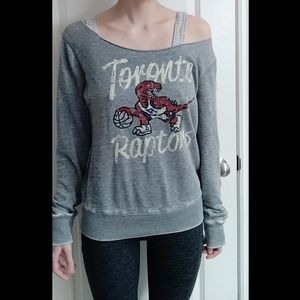 Off the Shoulder Toronto Raptors Sweater
